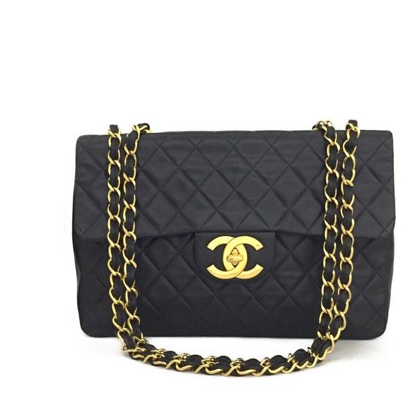 ❌❌ CHANEL Maxi Jumbo 34 Quilted Matelasse XL Lambskin vintage Crossbody flap Bag - Picture 6 of 16